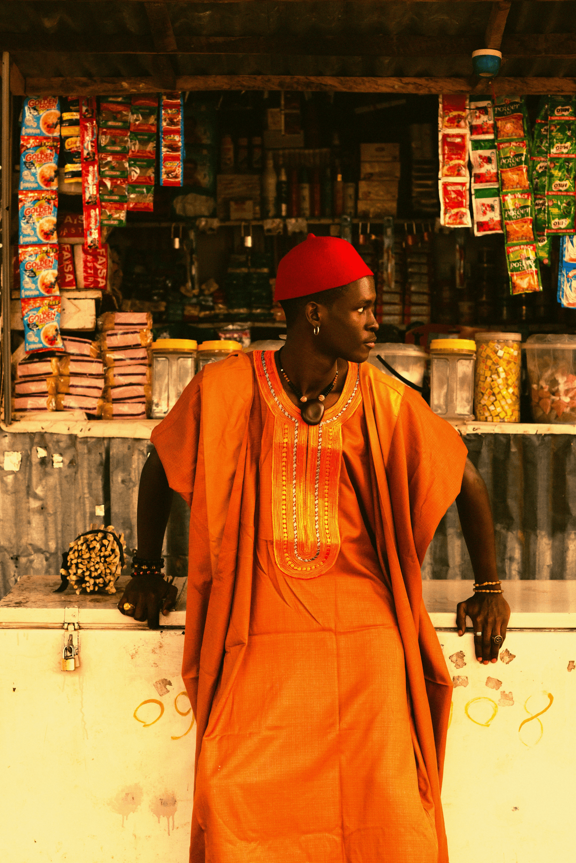 Man in traditional African clothing